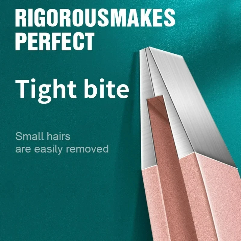 Soleilx Set Pinzette Sopracciglia Professionali Punta Obliqua (2pz Nero Rosa) Pinza Sopracciglia Pinzette Ciglia Punta Sottile Antiscivolo - Pinzette Di Precisione - Epilatore Sopracciglia Uomo Donna - Foto 6