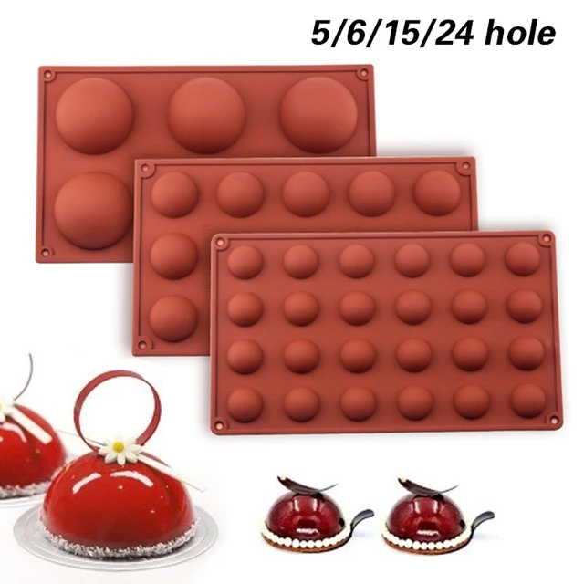 Szilikon 5 Félkörrel Lyukak Félgömb Alakú Sütemény Penész Mousse Sütő Desszert Termékek - Image 4
