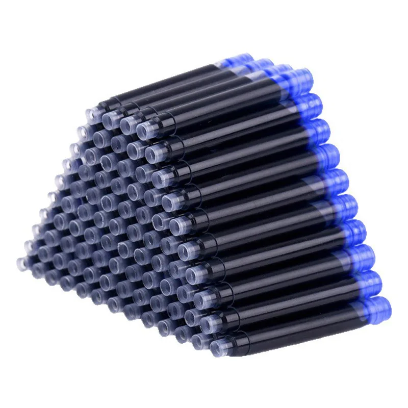100pcs 만년필 잉크 카트리지 리필 병 4 색 일회용 직경 3.4mm 2.6mm 학교..