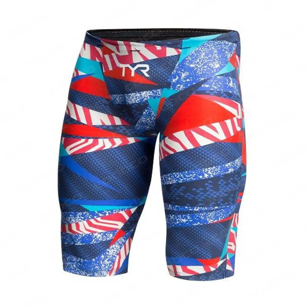 2025 Summer Men's Swim Jammer Athletic Training Swimsuit Shorts Beach Swimming Trunks Swimwear Jammers Tights Diving Surf Shorts 2