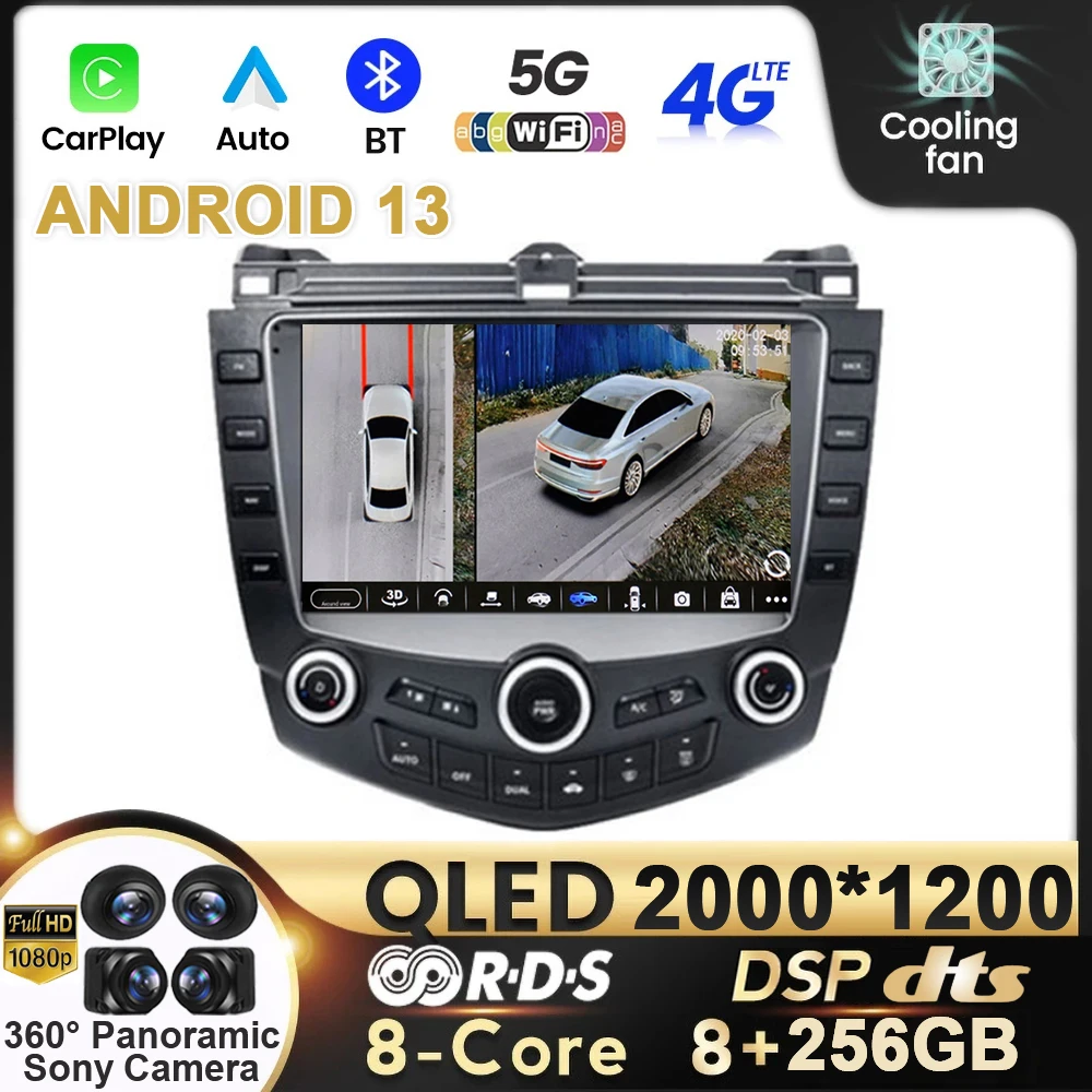 

Android 13 Car Radio For Honda Accord 7 2003-2007 2 din Multimedia Player 4G WIFI GPS Carplay Head Unit Auto Video Navigation BT