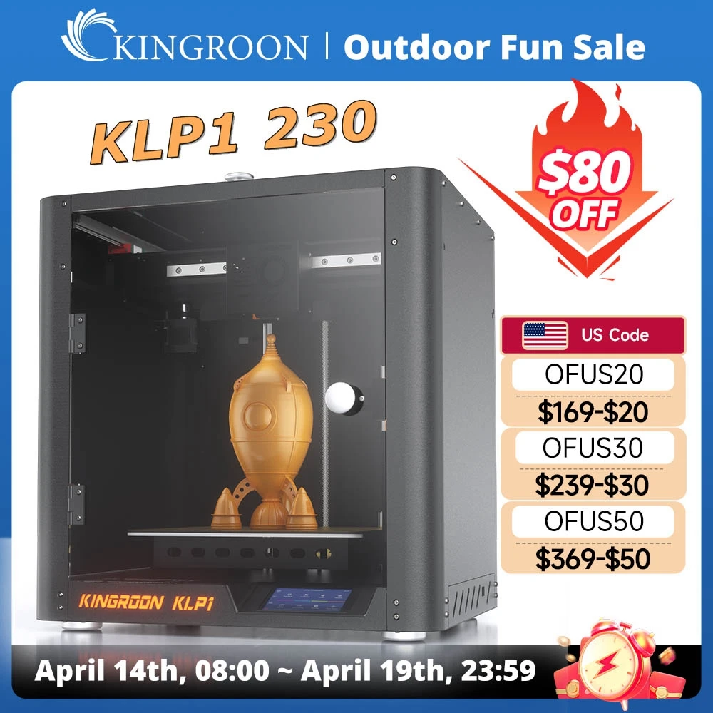 KINGROON Newest KLP1 230 3D Printer 230*230*210mm Build Size Max 500mm/s Printing Speedy Corexy 3D Printer With Klipper Firmware