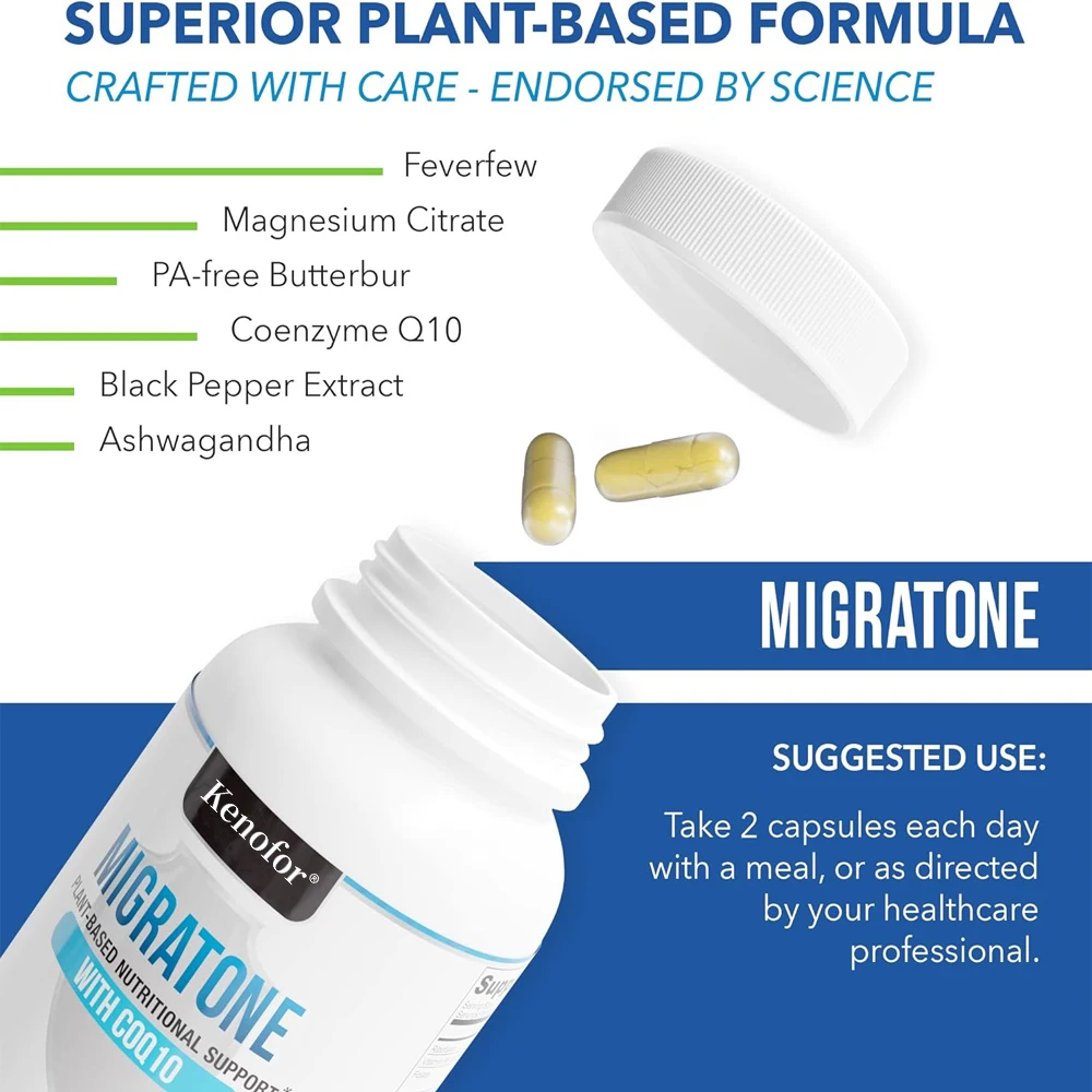 CoQ10 supplement, contains B vitamins, supports brain function, fast absorption, helps reduce migraine frequency