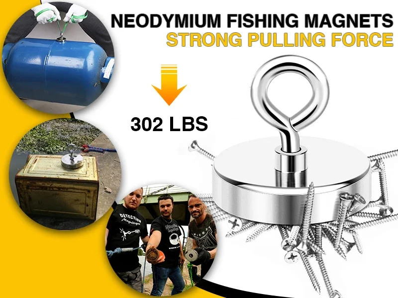 Description Picture 2 of itemN52 Super Strong Neodymium Fishing Magnets Hooks Salvage Magnets Neodymium Magnet Searcher Powerful Neodymium Magnet for Fishing