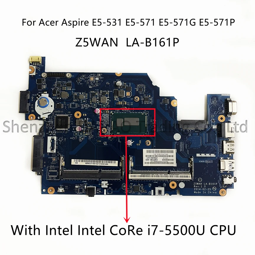 para Acer Aspire E5531 E5-571 E5-571g E5-571p Motherboard Laptop com Processador Intel Core i3 i5 i7 Cpu Ddr3 100 Poço de Teste Z5wah La-b161p - Imagem 3