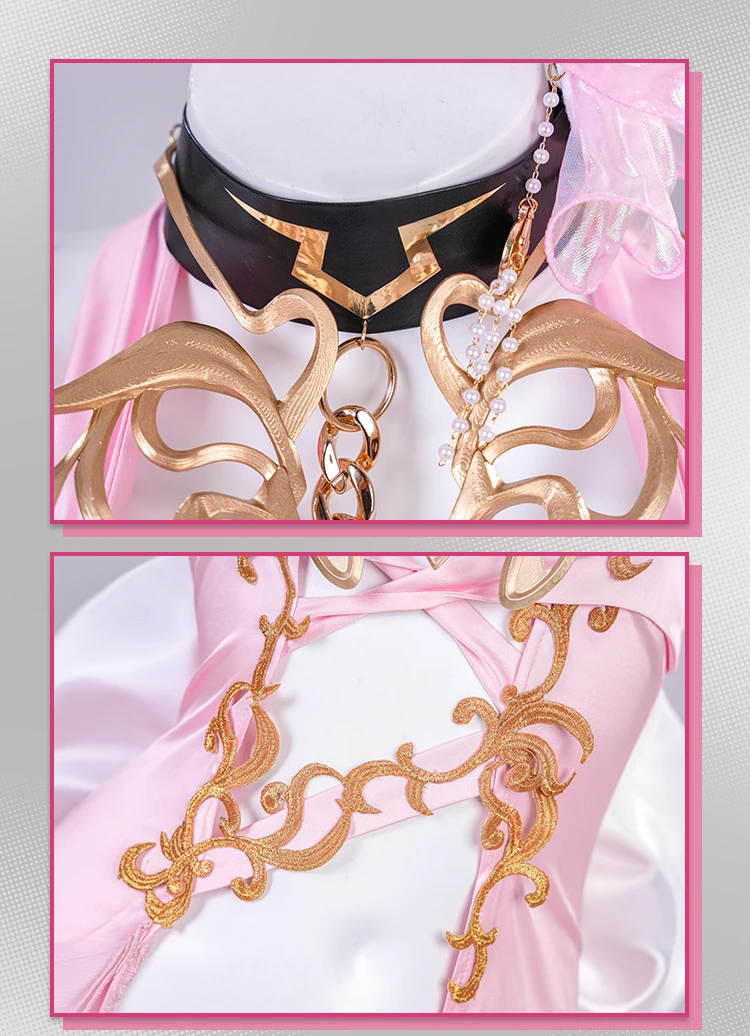 Code Geass C.C. Cosplay Kostüm Perücke Rosa Dress Uniform Halloween Party für Erwachsene Frauen 8
