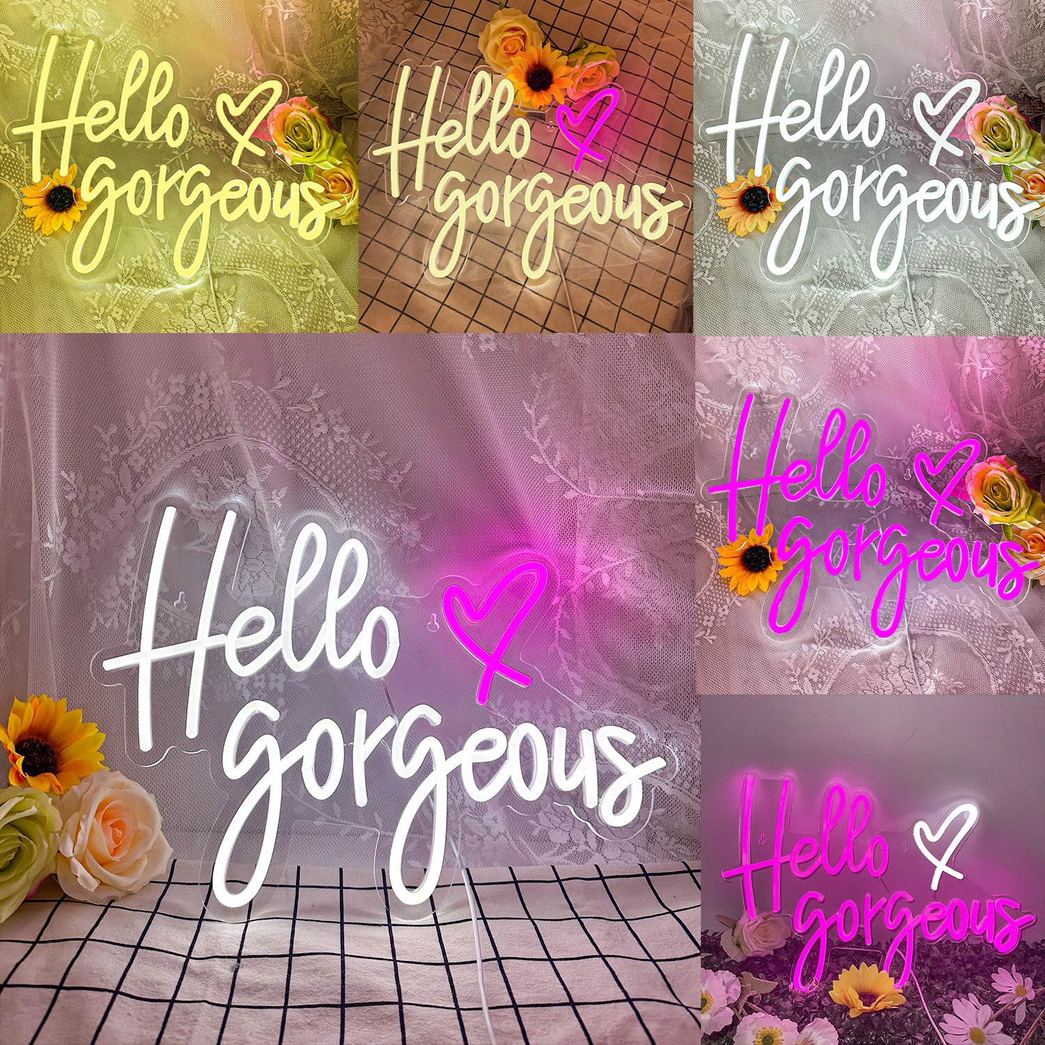 

Hello Gorgeous Neon Sign Birthday Led Hello Gorgeous Neon Light Wedding Party Home Room Studio Wall Decor Birthday Gift