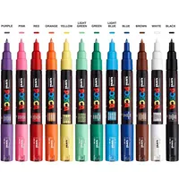 Uni PC-1M 12 Colors Set POSCA Paint Marker Pen Acrylic Water-based Art Painting POSCA Markers for Fabric Leather Glass Wood DIY 2