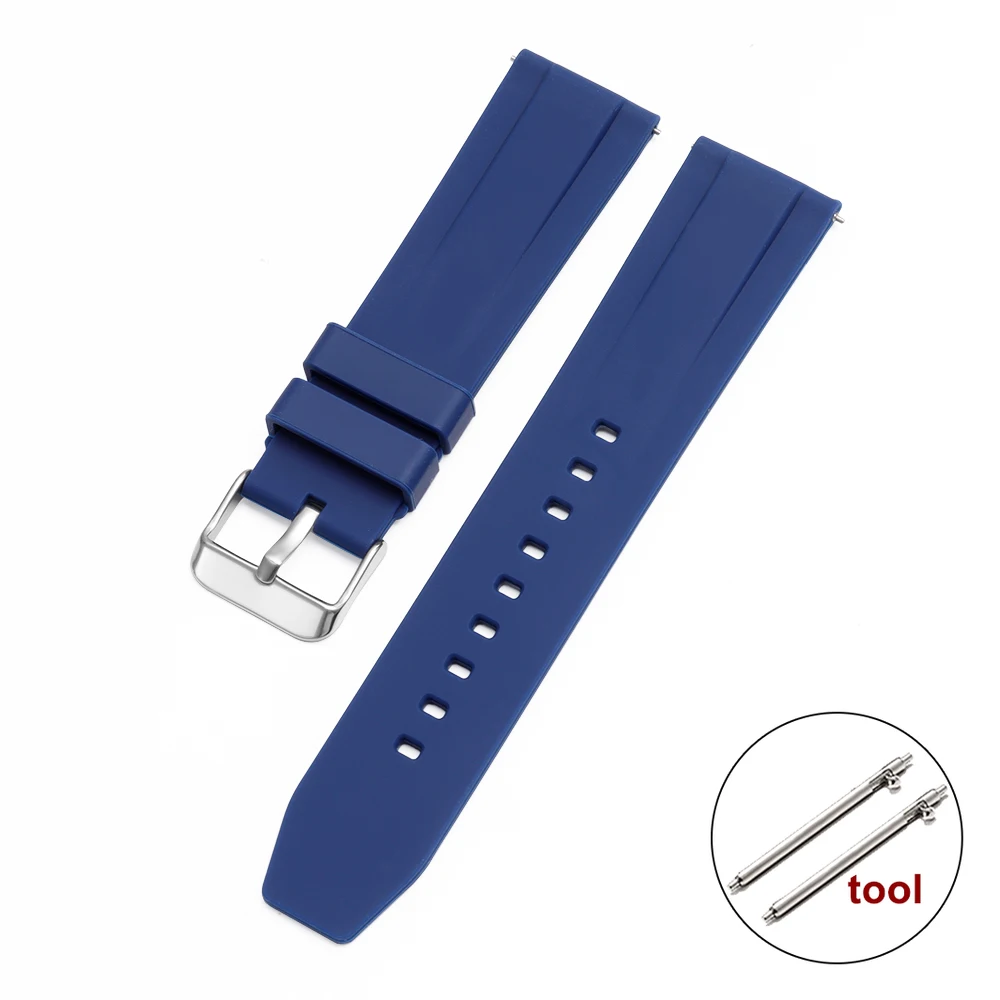 Universal Waterproof Silicone Sport Wristband - Quick Release Rubber Watch Band