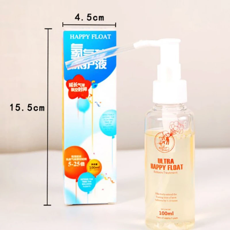 친환경 헬륨 풍선 보호 유체, 펌프 포함, 부식 방지, 전문 홈 파티, 부양 시간 연장, 100ml