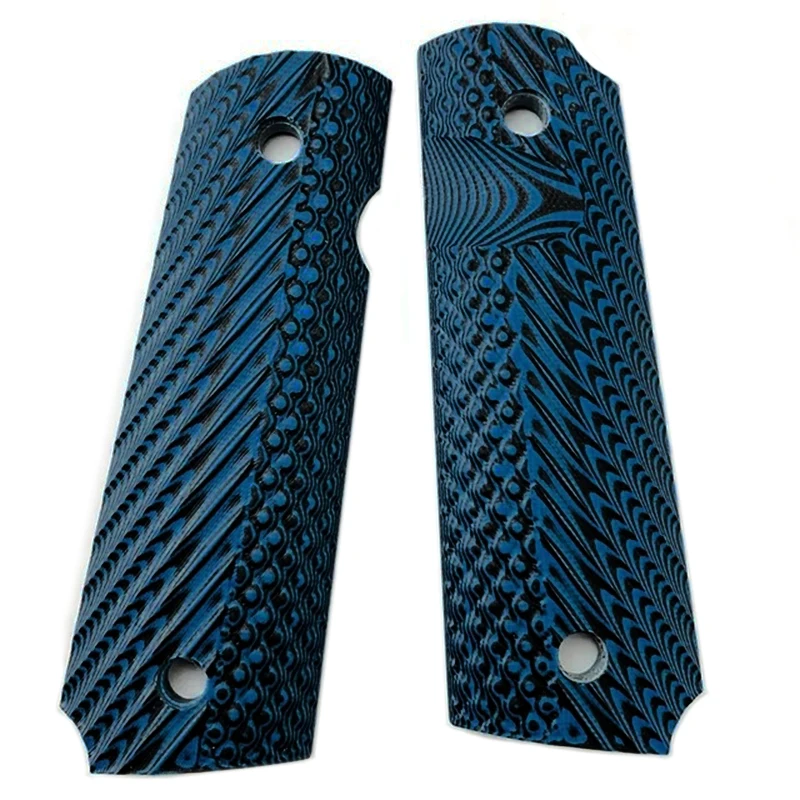 Dual Blue G10 Custom CNC Tactical Handle Grips