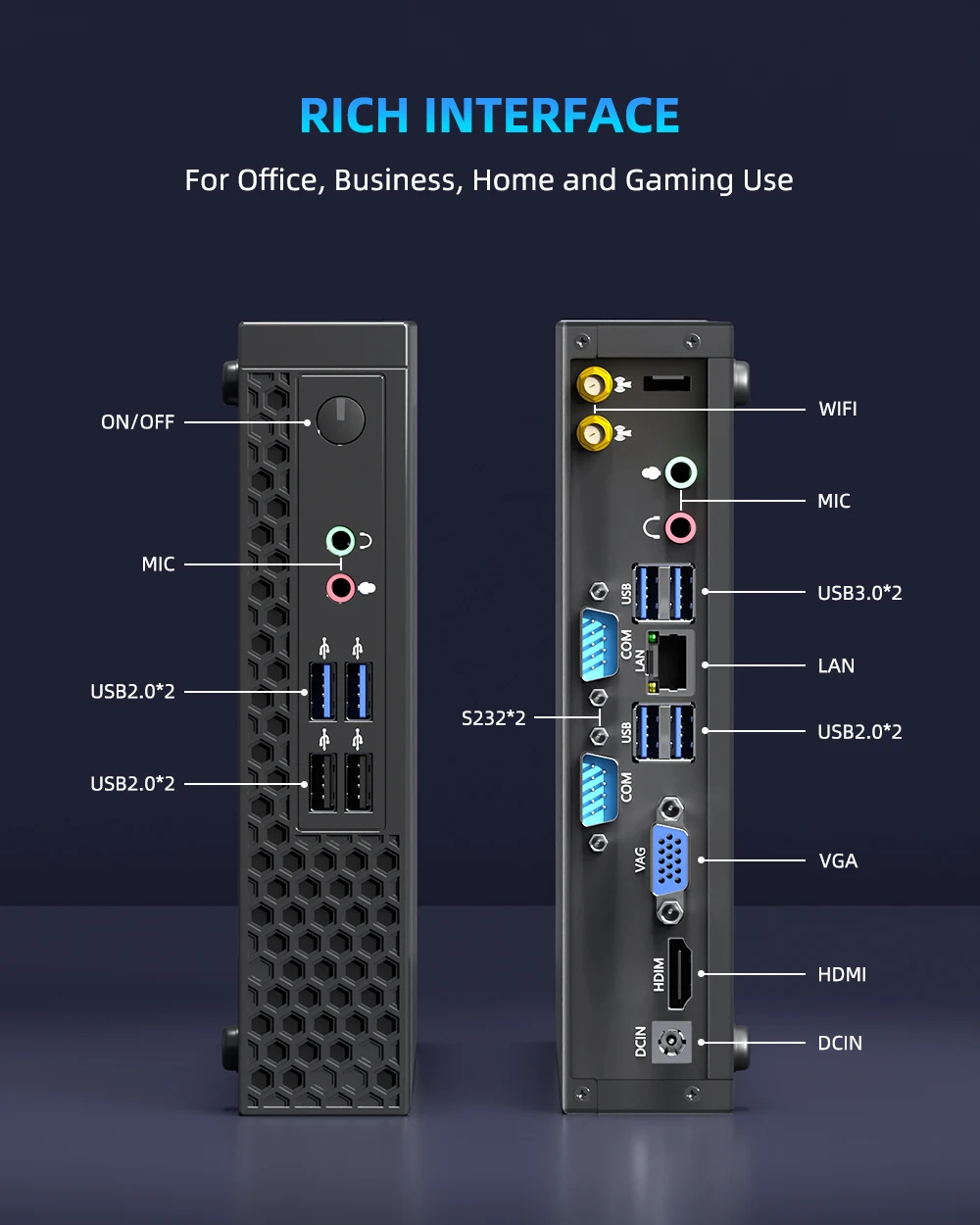 ZXIPC Mini PC Intel i5-13500H AMD R5-6600H DDR5 AMD R7 5800H Doppio Display 4K HD DDR5 NVMe WIFI6 Mini Desktop Aziendale Gaming Com - Image 2