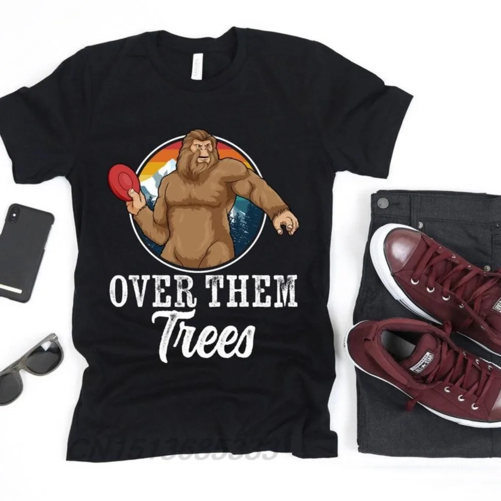 

Bigfoot Over Then Women Retro Printed T-shirts How To Play Disc Golf Unisex Vintage Cotton Tees Stupid Tree O-Neck Sweatshirts