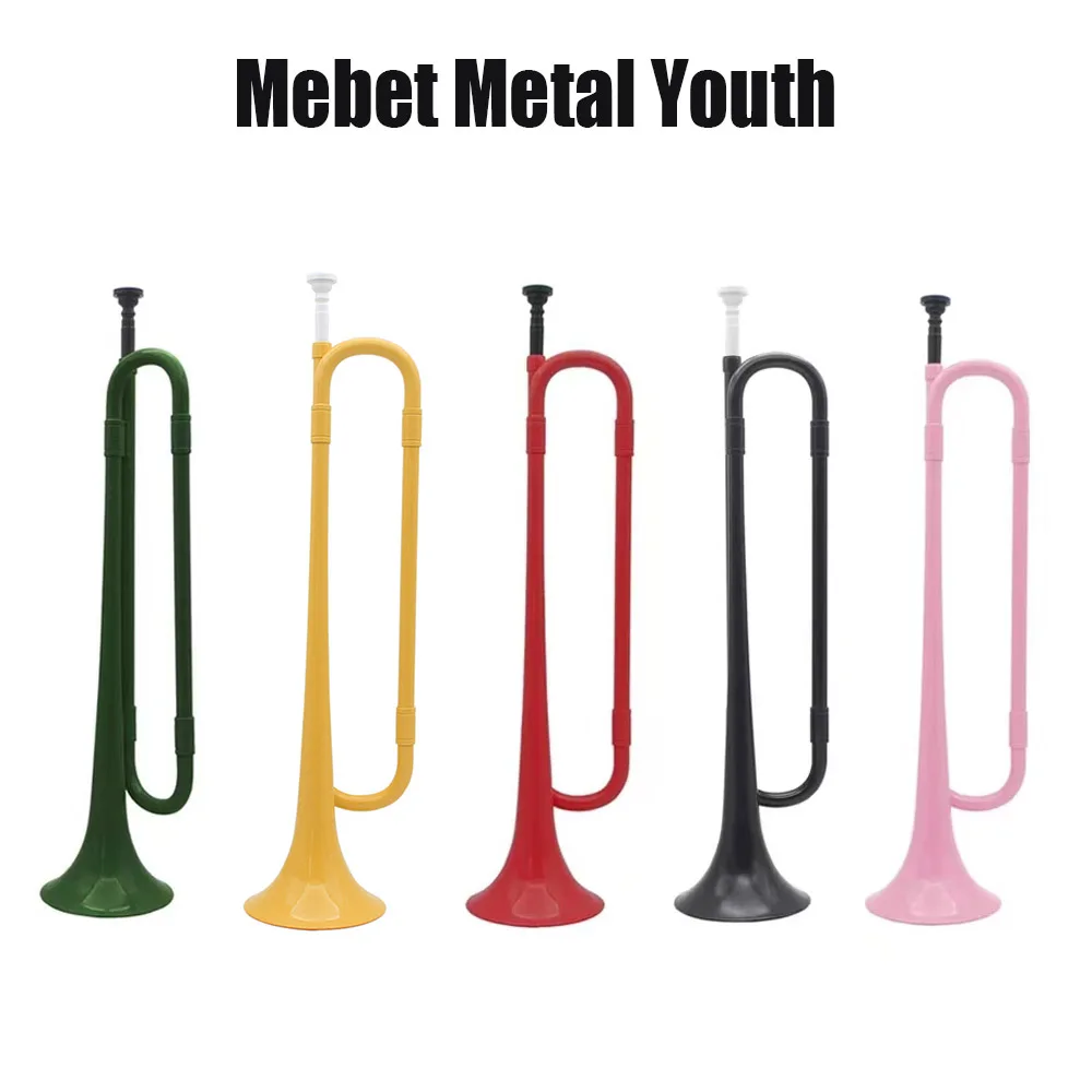 B Flat Bugle Trumpet School Band Cavalry Plastic Horn With Mouthpiece Brass Musical Instrument For Kid Beginner Present