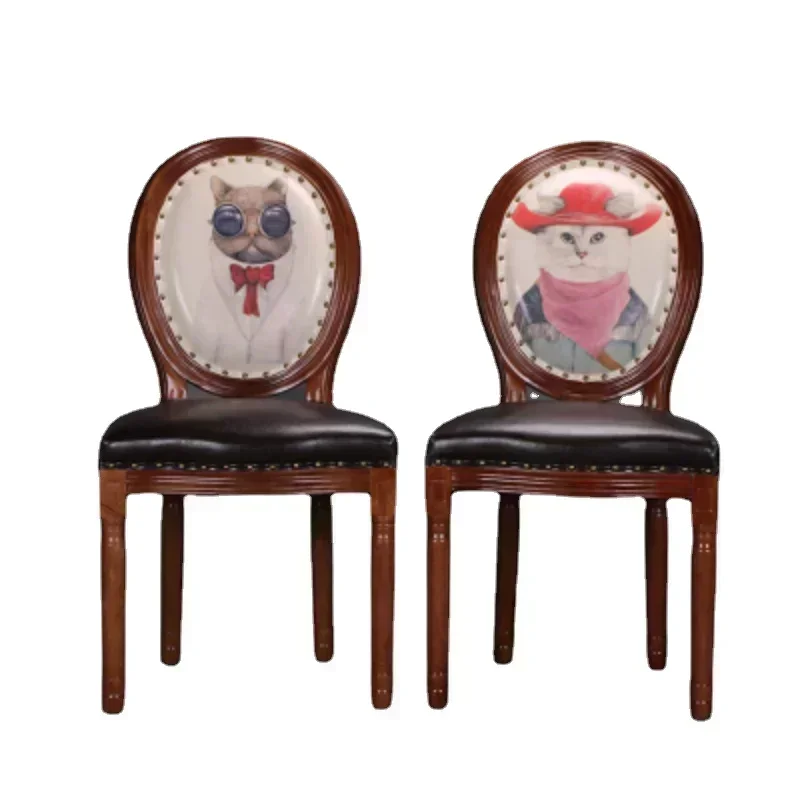 Dining Chair Accent Vintage Dining Chairs Bar Wooden High Single Comfortable Office Home Furniture