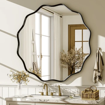 Wavy Round Wall Mirror 1