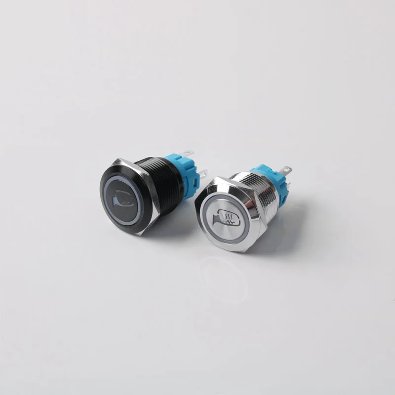 

Customized version: all metal silver + black switch button, no fixed lock with led light, 6v12v24v110v,computer switch red green