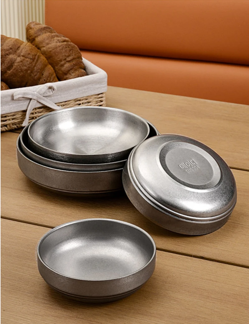304 Stainless Steel Salad  Seasoning Bowl Set - Retro Tableware 2025