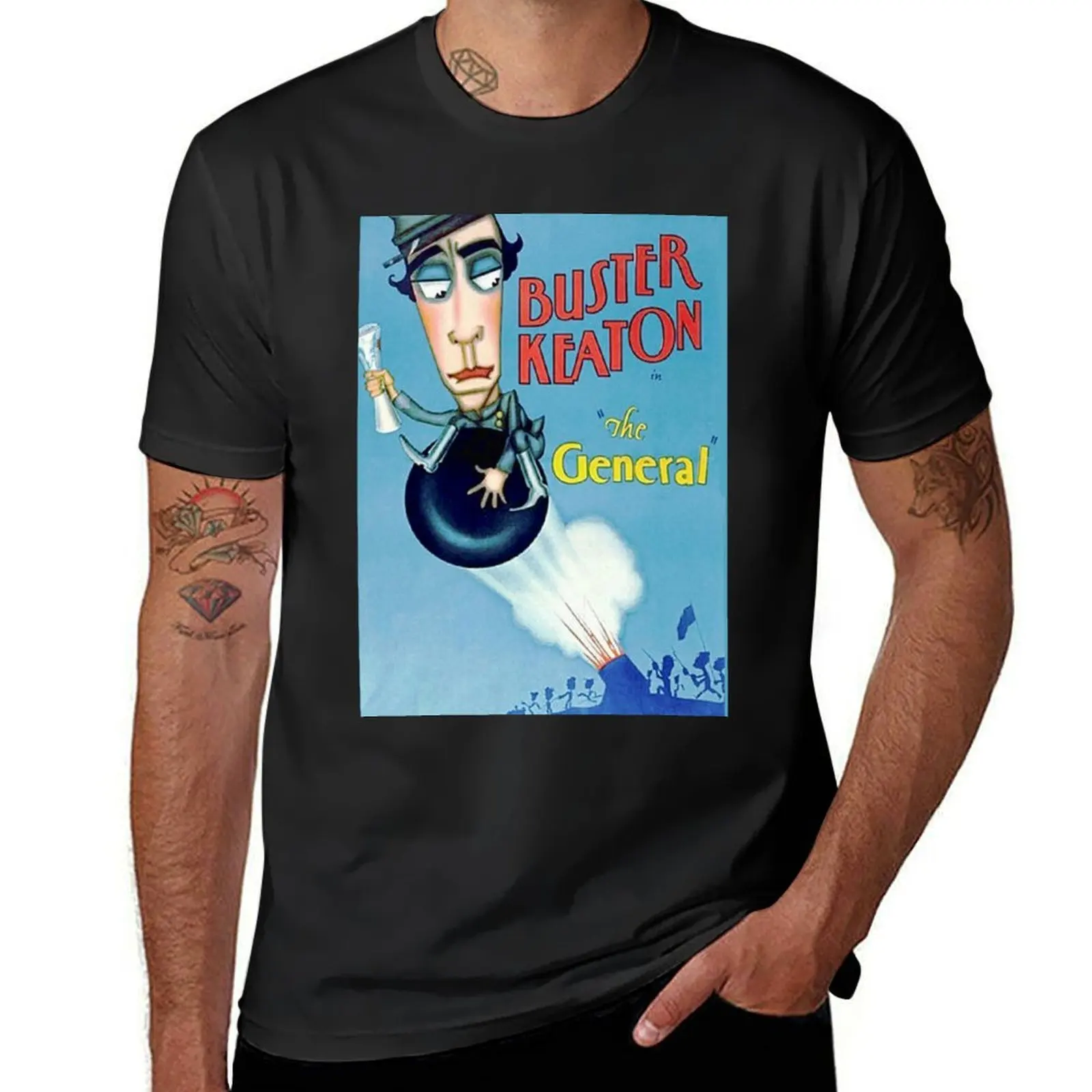 

The General Buster Keaton T-Shirt tops anime clothes mens graphic t-shirts anime