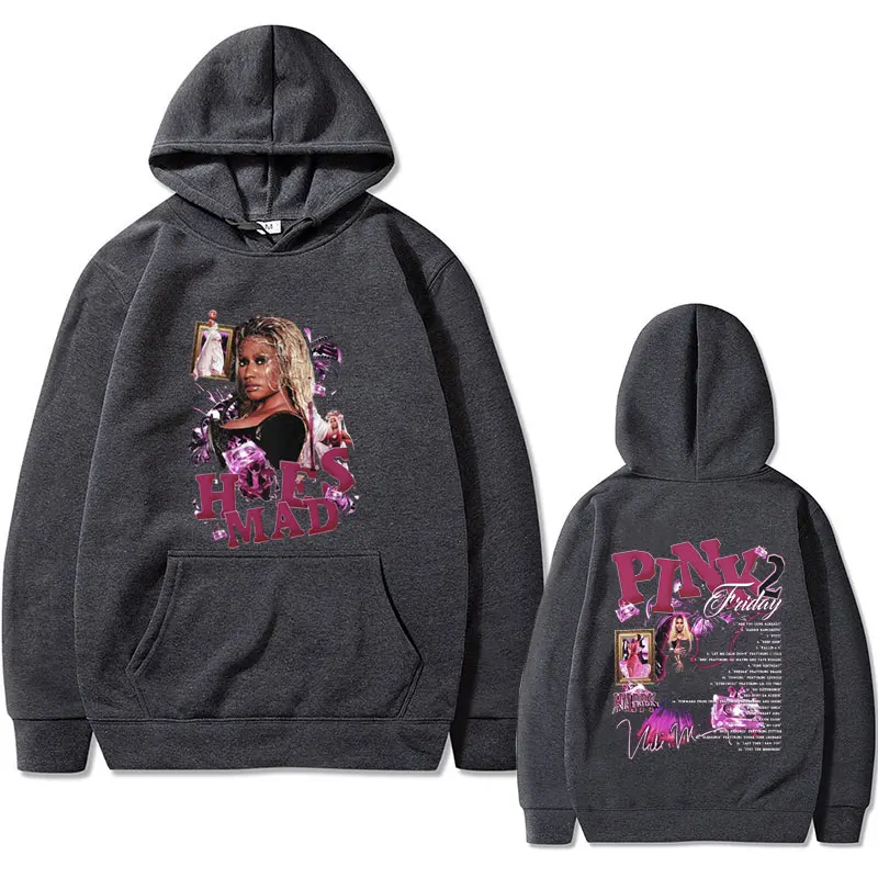 Nicki Minaj Pink Friday 2 2024 World Tour Print Hoodie Men Women's Fashion Hip Hop Streetwear Male Vintage Oversized Hoodies