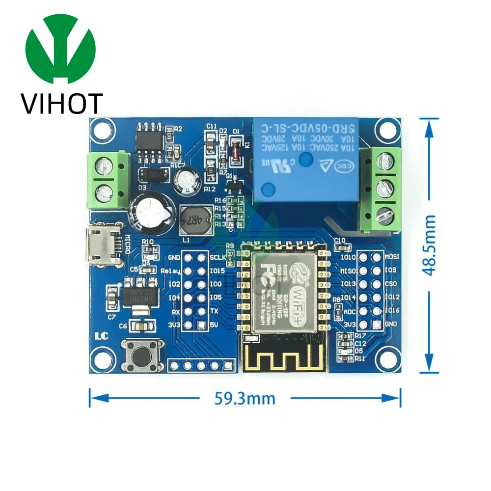 DC5-80V 전원 공급 장치 ESP8266 WiFi 단일 채널 릴레이 모듈 ESP-12F 개발 보드