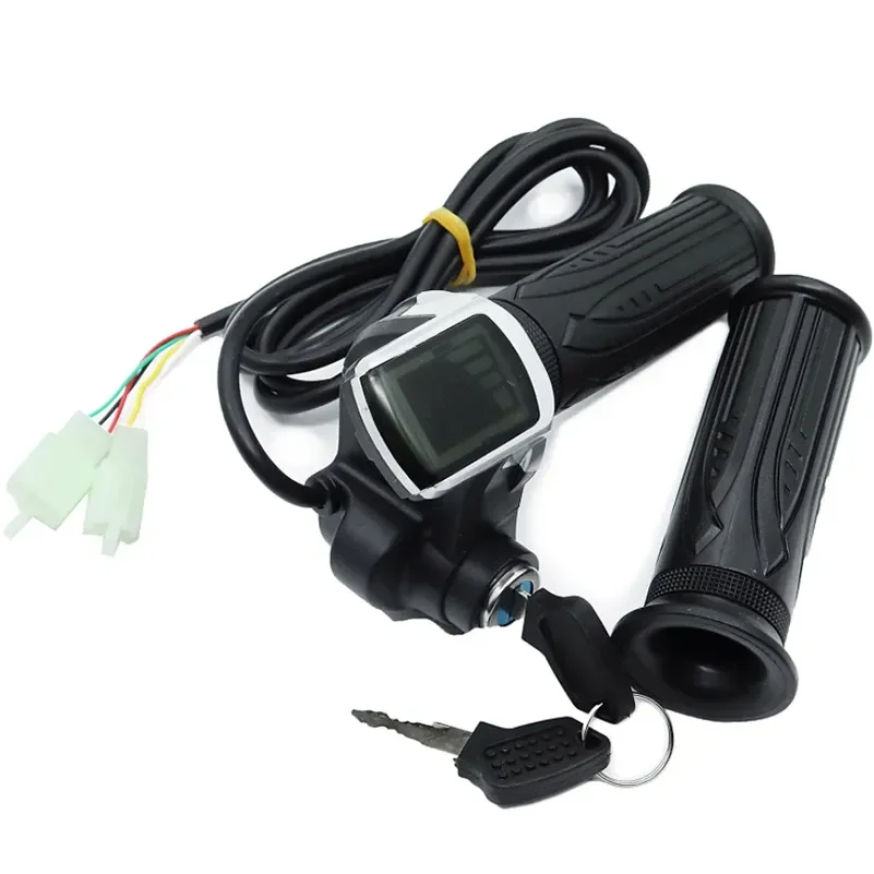Acceleratore per bici elettrica 24V/36V/48V con display LCD della batteria Impugnatura per acceleratore per bicicletta elettrica con indicatore di alimentazione - immagine 4