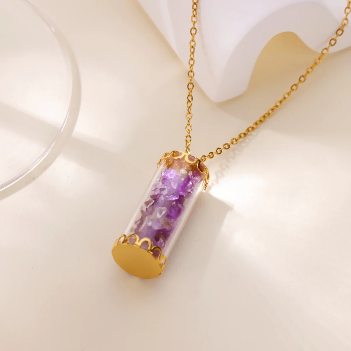 Stainless Steel Wishing Bottle Pendent Necklaces for Women