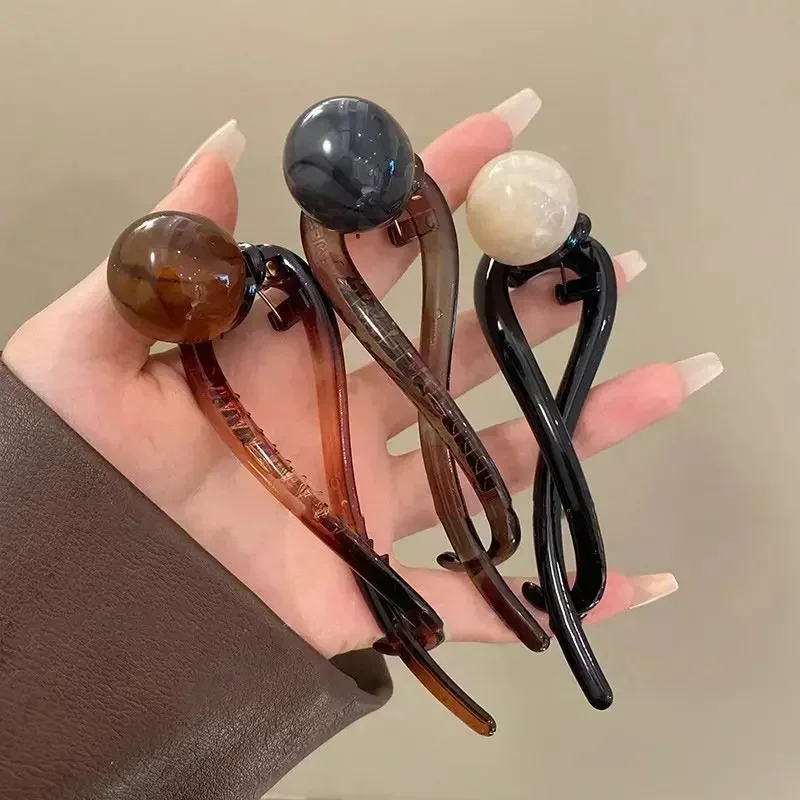 Retro-S-förmige Haarspangen mit Perlen und Haifischmotiven für Pferdeschwänze – Haarklammern, Haargummis und Haaraccessoires für Damen._voghion.com