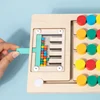 Montessori Wooden Color Matching Puzzles, Logic Game,Thinking Training Enlightenment Hand-eye Coordination Early Educational Toy 3