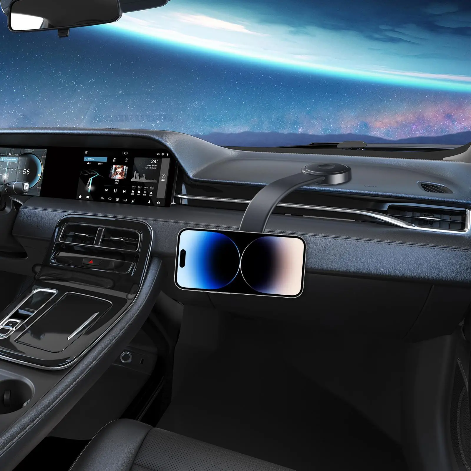 Magnetic Car Phone Holder Bendable Phone Tablet Holder 360 Rotatable Video Recording Rack For Home Outdoor Car Golf Cart Selfie