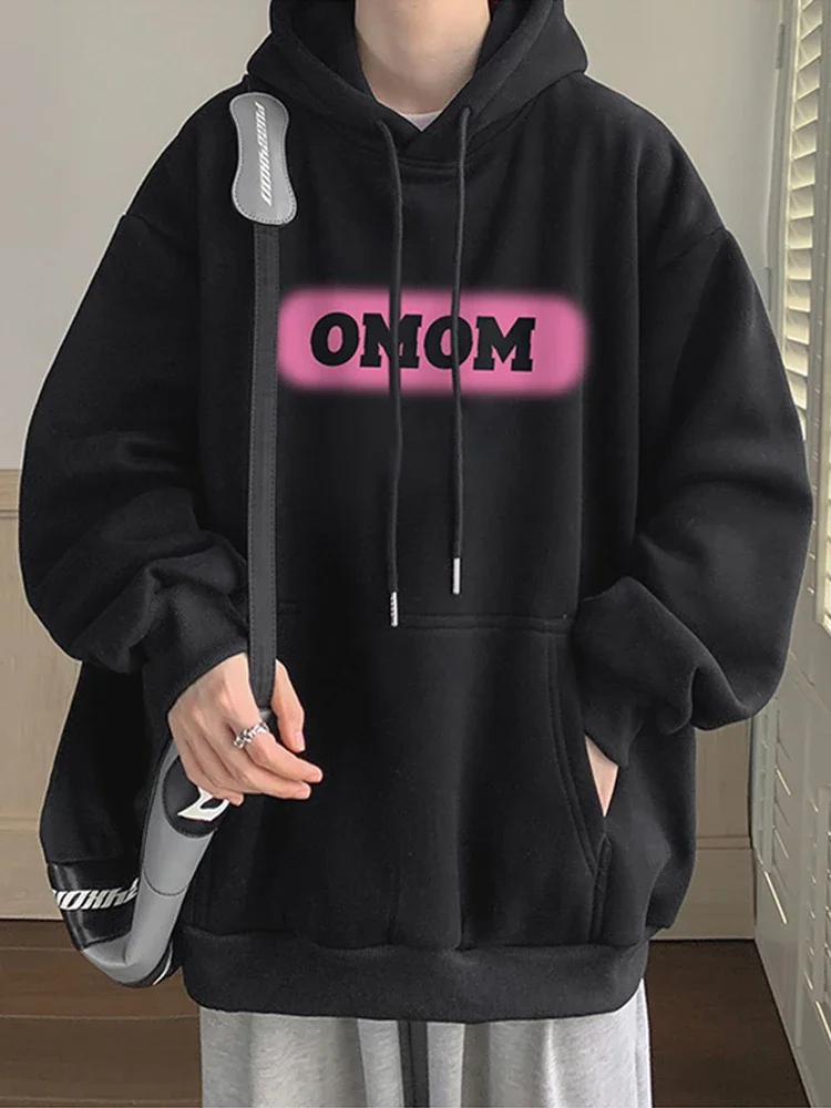 thumbnail image 1 of Sudadera con capucha y estampado de letras de otoño para hombre, sudaderas con capucha de gran tamaño de forro polar estilo hip hop, nueva moda coreana 2024, sudadera con capucha estilo urbano Y2K, 1 of 5