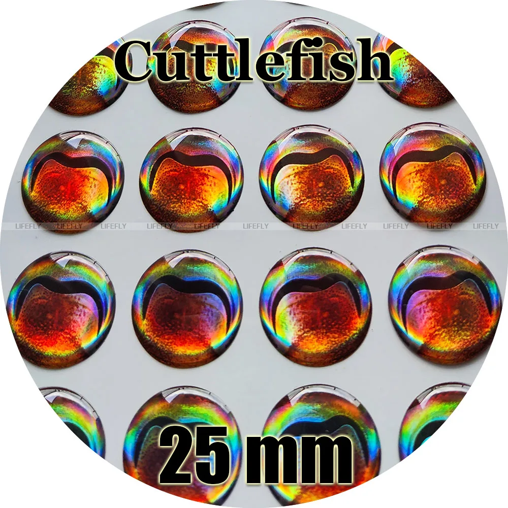 Seppie 3D Da 25 Mm / 60 Occhi Di Pesce Olografici 3D Modellati Morbidi, Legatura Di Mosche, Jig, Creazione Di Esche, Artigianato - Foto 11