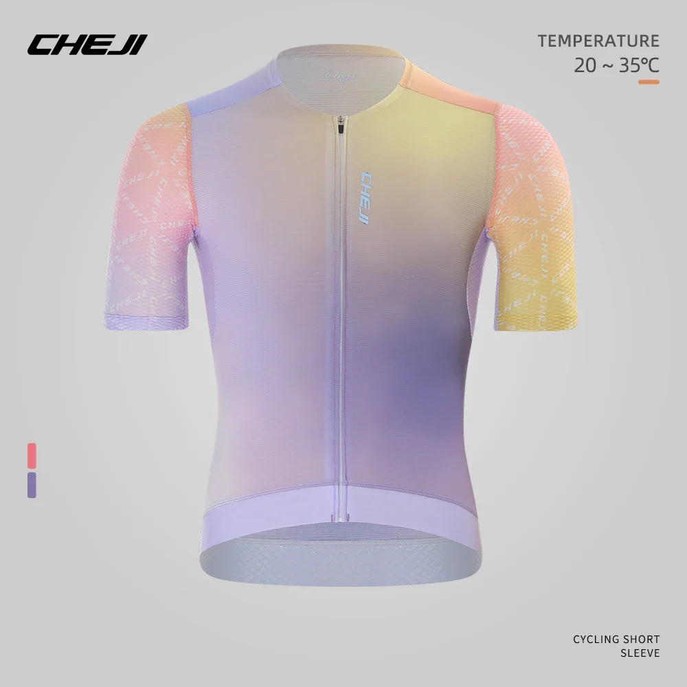 Men's Cycling Wear Short Sleeved Summer Gradient Cycling Sweatshirt