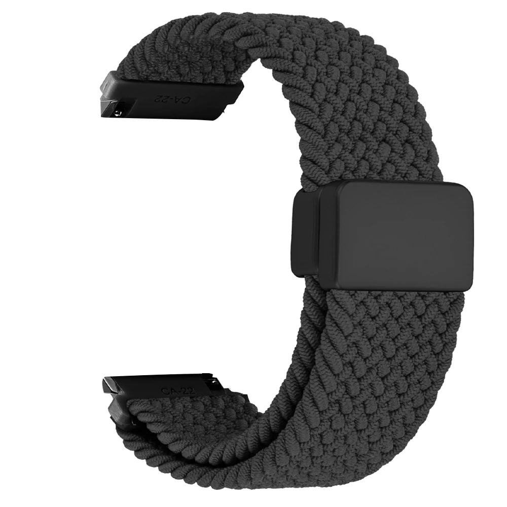 Magnetic Nylon Braided Watch Strap - Adjustable 20mm/22mm Band