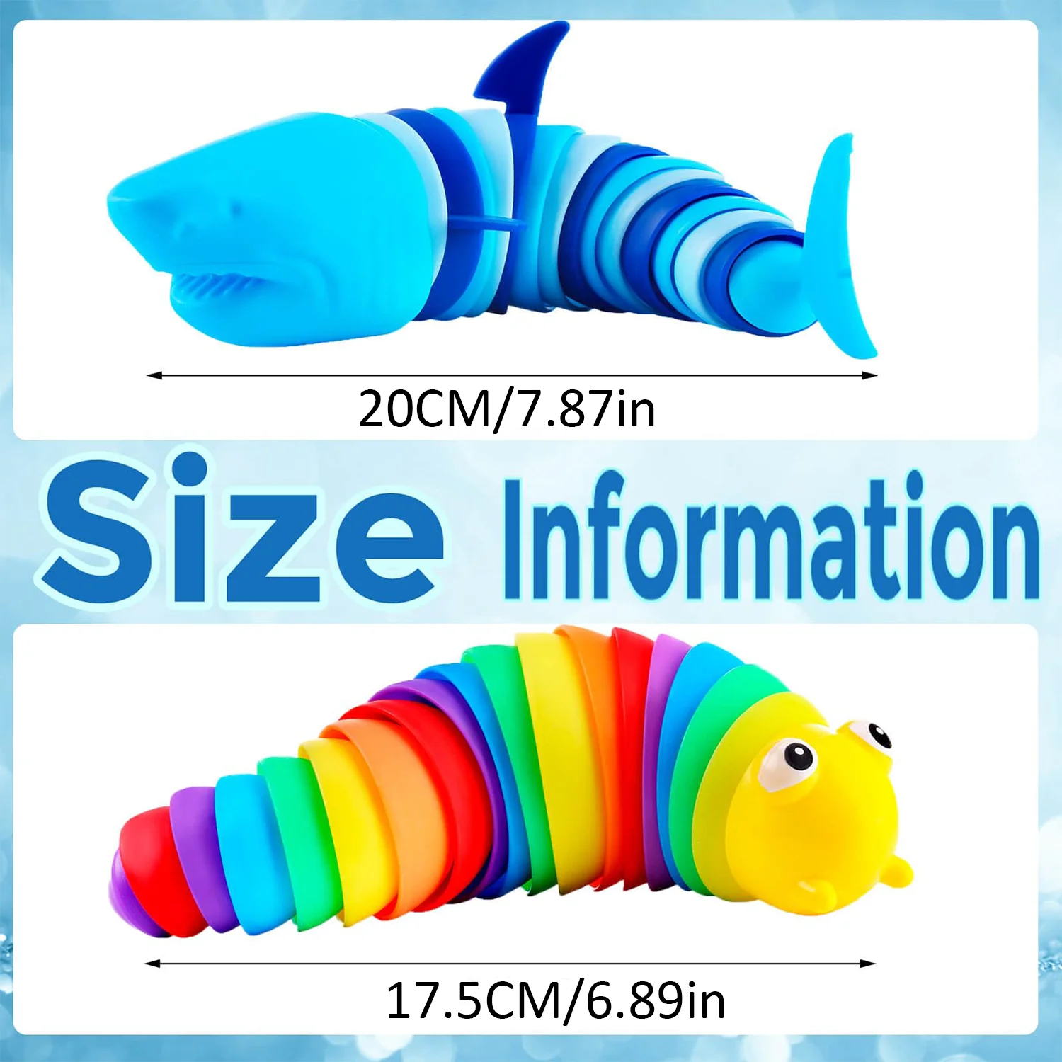 Cevioce Fidget Slug toy 2-piece set (random color), ideal for stress relief and sensory gaming, promoting focus and calmness 2