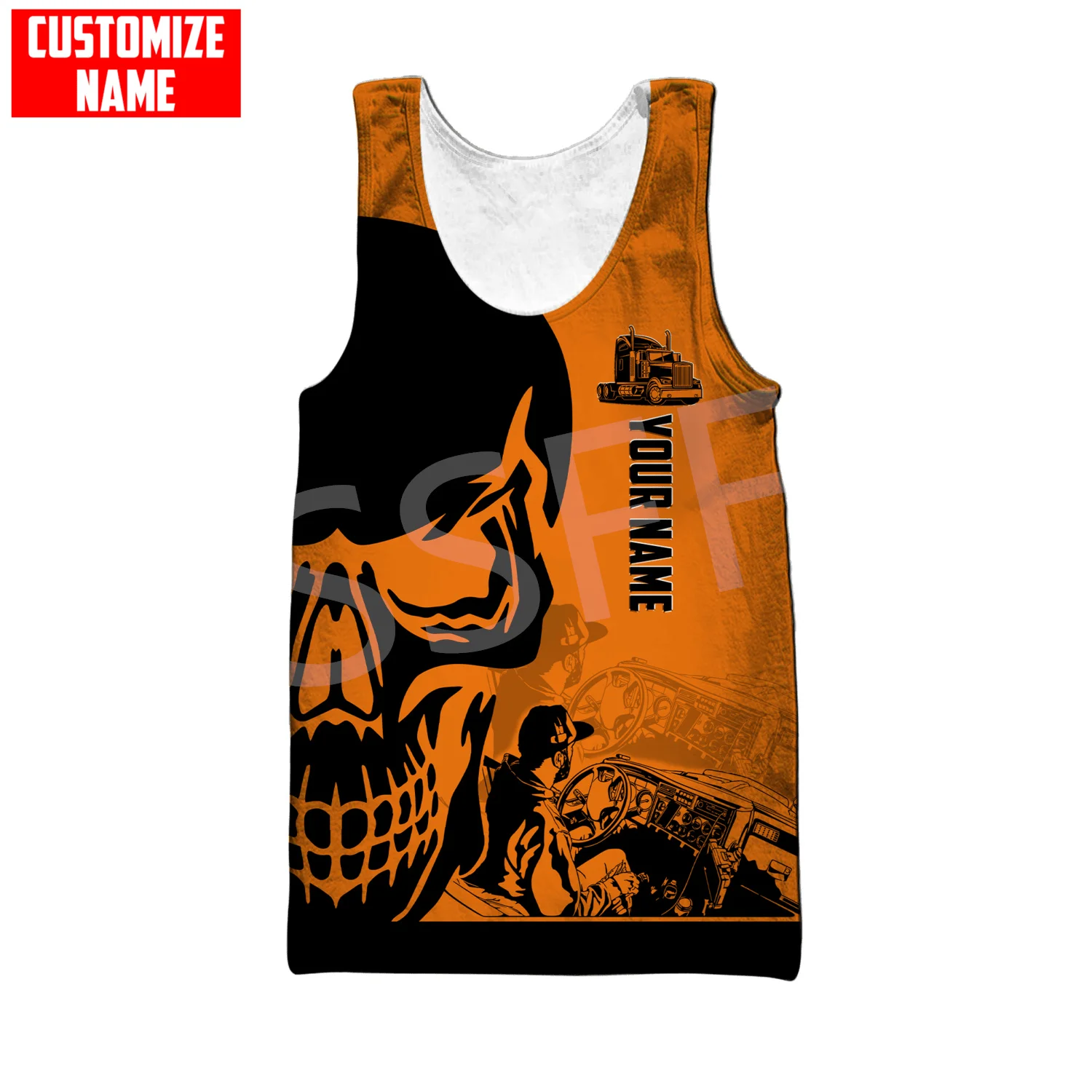 

Custom Name Truck Operator Tattoo Trucker Driver Worker 3DPrint Summer Sleeveless Vest Streetwear Casual TankTop Harajuku X1