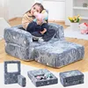 Kids Nugget Play Couch 3-in-1 Modular Toddler Couch Baby Couch Foam Armchair Children Convertible Sectional Sofa 1