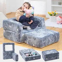 Kids Nugget Play Couch 3-in-1 Modular Toddler Couch Baby Couch Foam Armchair Children Convertible Sectional Sofa 1