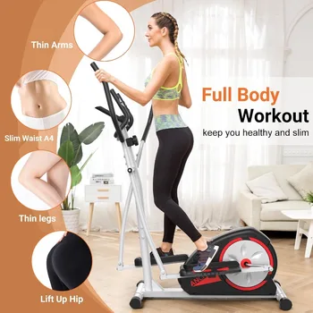 Elliptical Exercise Machine, Ultra-Silent Magnetic Elliptical Training Machines for Home Gym, 8 Resistance Levels Control 6