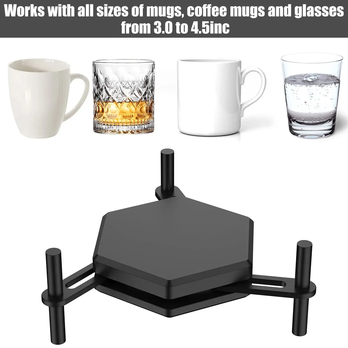 6Pcs Coffee Mug Holder Adjustable Drinkware Stacker Organizer Stackable Coffee Cup Organizer Kitchen Cup Storage Organizer for C 4