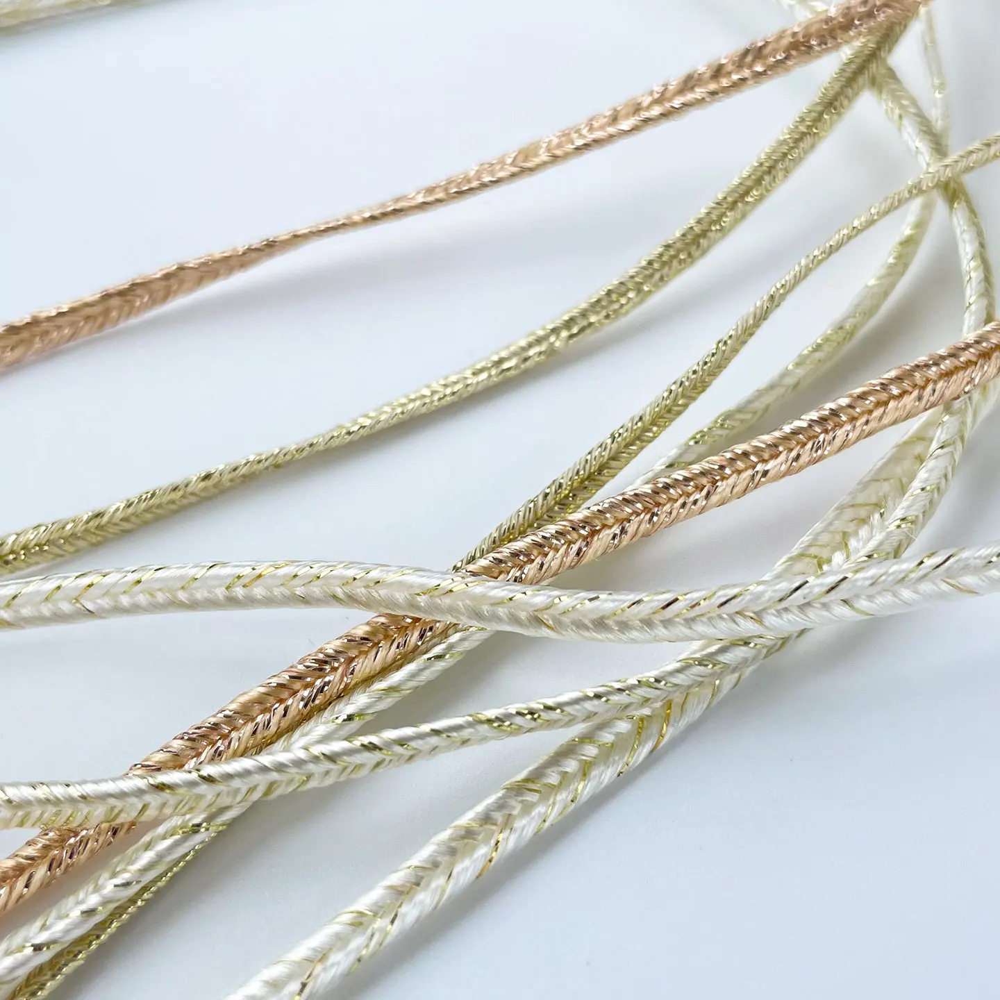 10-Meter Gold & Silver Herringbone Webbing Strap - DIY Edging Accessory