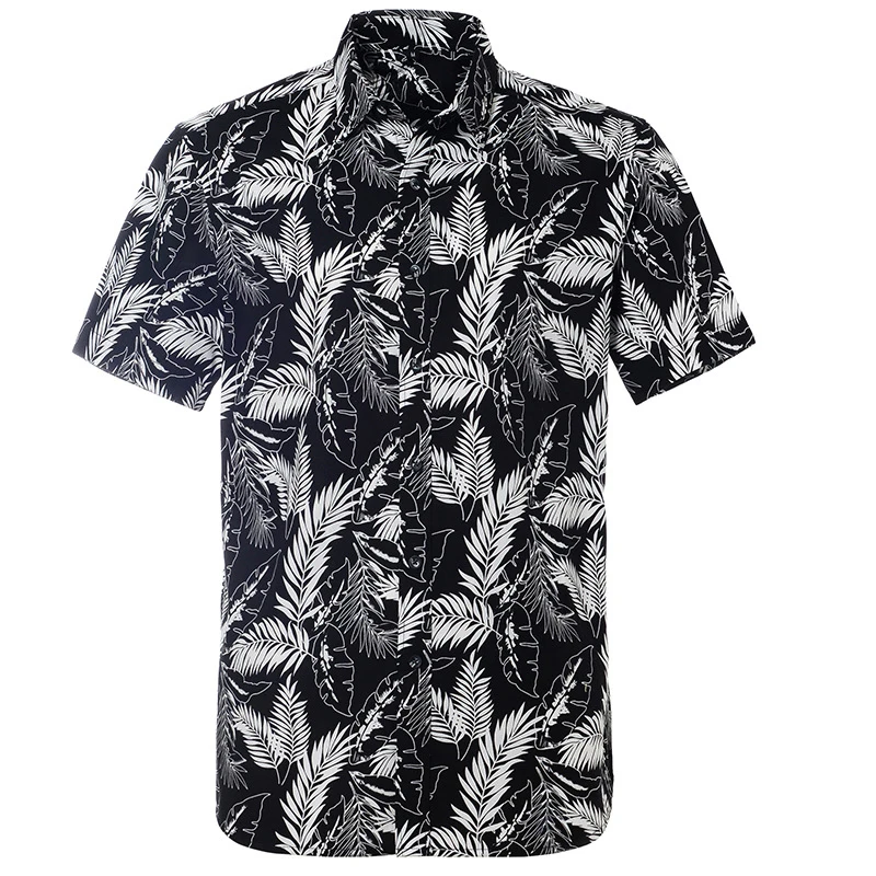 thumbnail image 1 of Camisas con gráficos de hojas y flores para hombre, ropa con estampado 3D, camisas hawaianas de playa, blusas Y2K de manga corta, ropa vintage, blusa con solapa, 1 of 5