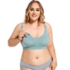 Plus Size Wireless Maternity Bra Front Open Gather Together Prevent Sagging Seamless 3D Breathable Comfortable Breastfeeding Bra 4