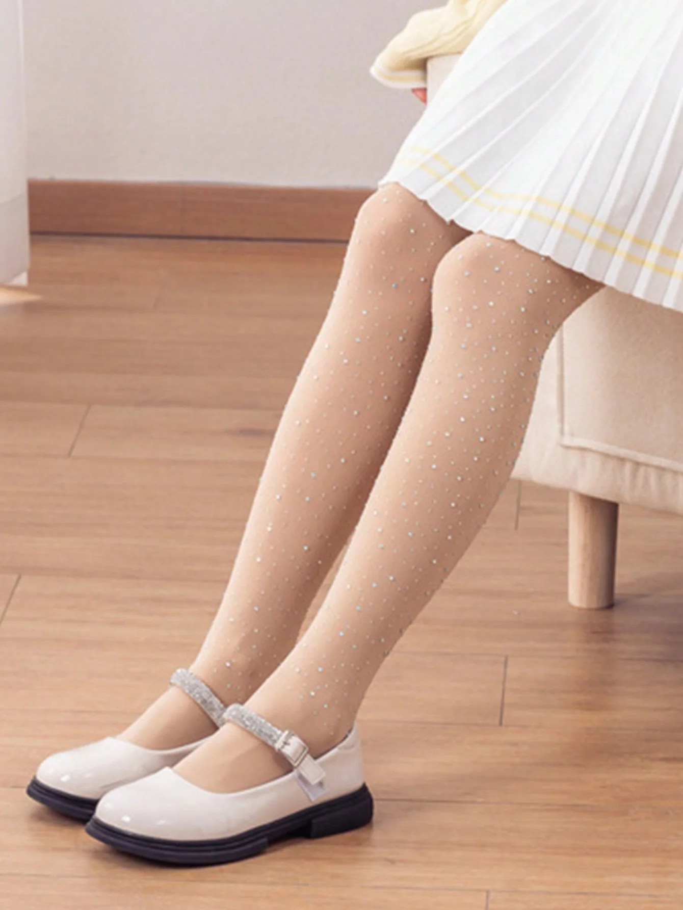 4 Paar Mädchen-Tanzleggings, Weiche Glitzer-Strass-Ballettstrumpfhosen für Mädchen im Alter von 4-12 Jahren für den Täglichen Gebrauch – Detail 7