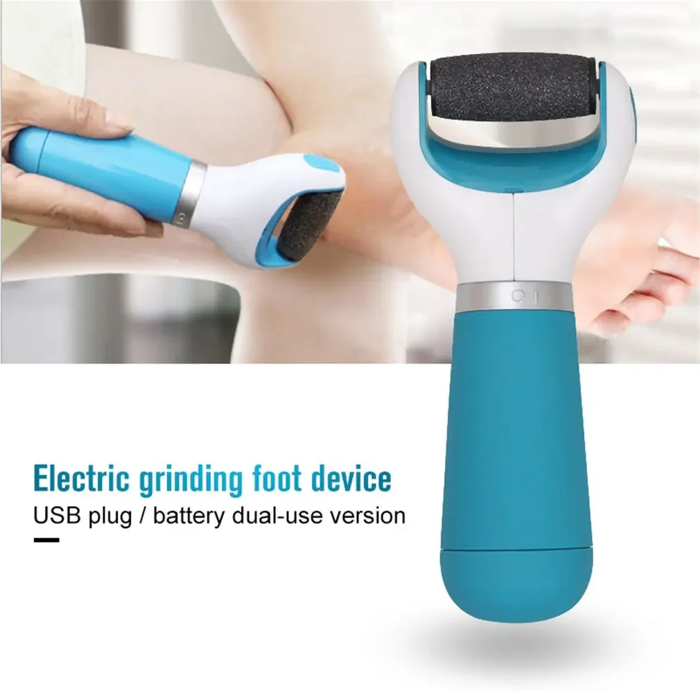 طقم باديكير كهربائي قابل لإعادة الشحن عبر USB - مزيل مسامير القدم للبشرة الصلبة والجلد الميت - مبرد قدم مزدوج الاستخدام أظافر قصيرة