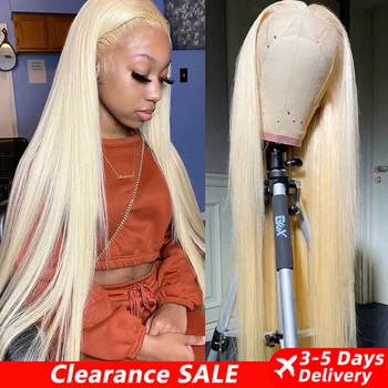 13x6 HD Transparent 613 Blonde Lace Frontal Human Hair Wigs Malaysian Bone Straight HD Lace Front Human Hair Wigs 1