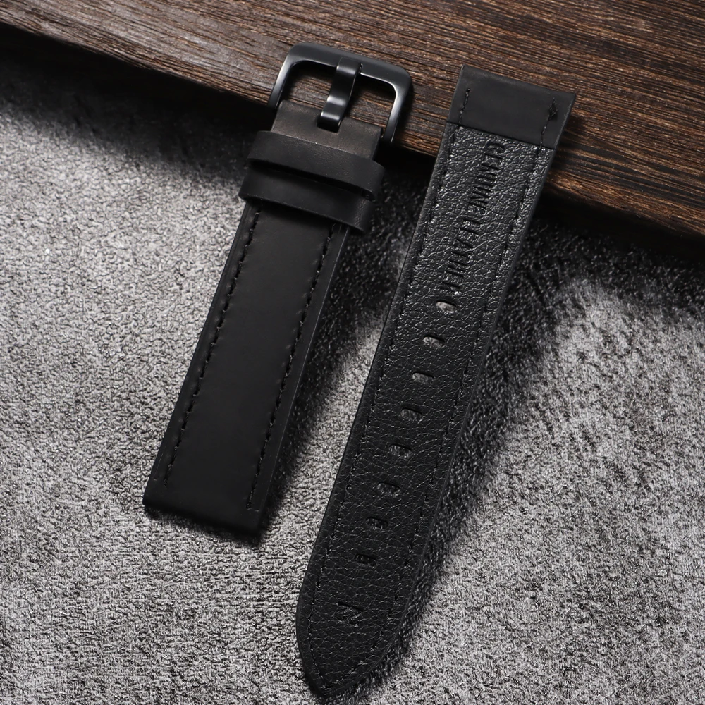 Calfskin Genuine Leather Watchbands - Premium Black & Brown Smartwatch Strap Collection