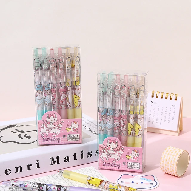 6Pcs Kuromi Neutral Pen Hello Kittys Y2K Sanrio Cinnamoroll Kawaii Anime  Cute Student Study Writing Pen Stationery Set Toys - AliExpress