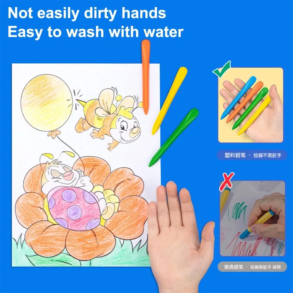 12/24/36/48Colors Children Not Dirty Hands Plastic Crayon Set Creative Painting Tools Washable Erasable Baby Oil Painting Stick colored crayons