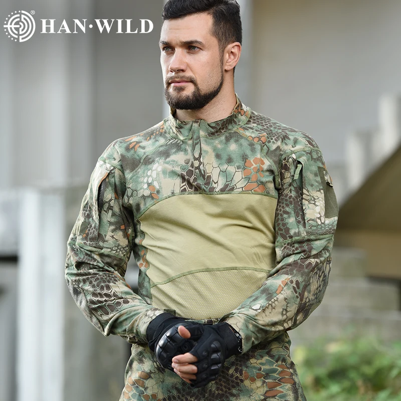 Men Tactical Quick-Drying Long Sleeve T-Shirts Outdoor Shirt Airsoft Paintball Camping Hunting Clothing